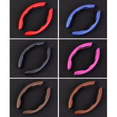 Car Universal Carbon Fiber Texture Leather Steering Wheel Cover